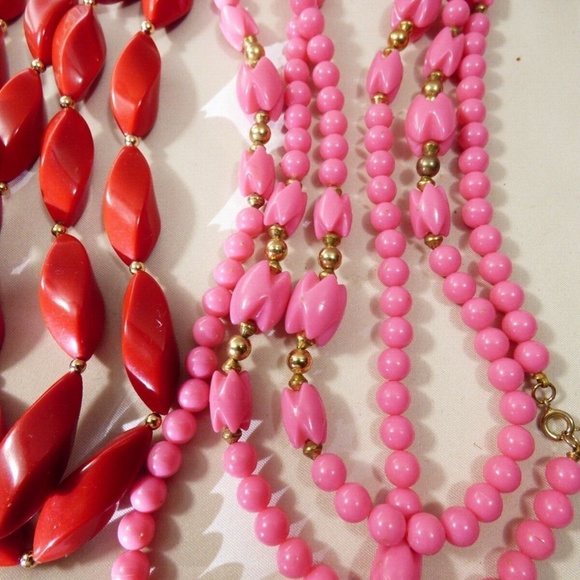 Vintage Retro lot of 7 Multi Color fashion strands Necklaces Trifari long - Picture 11 of 11